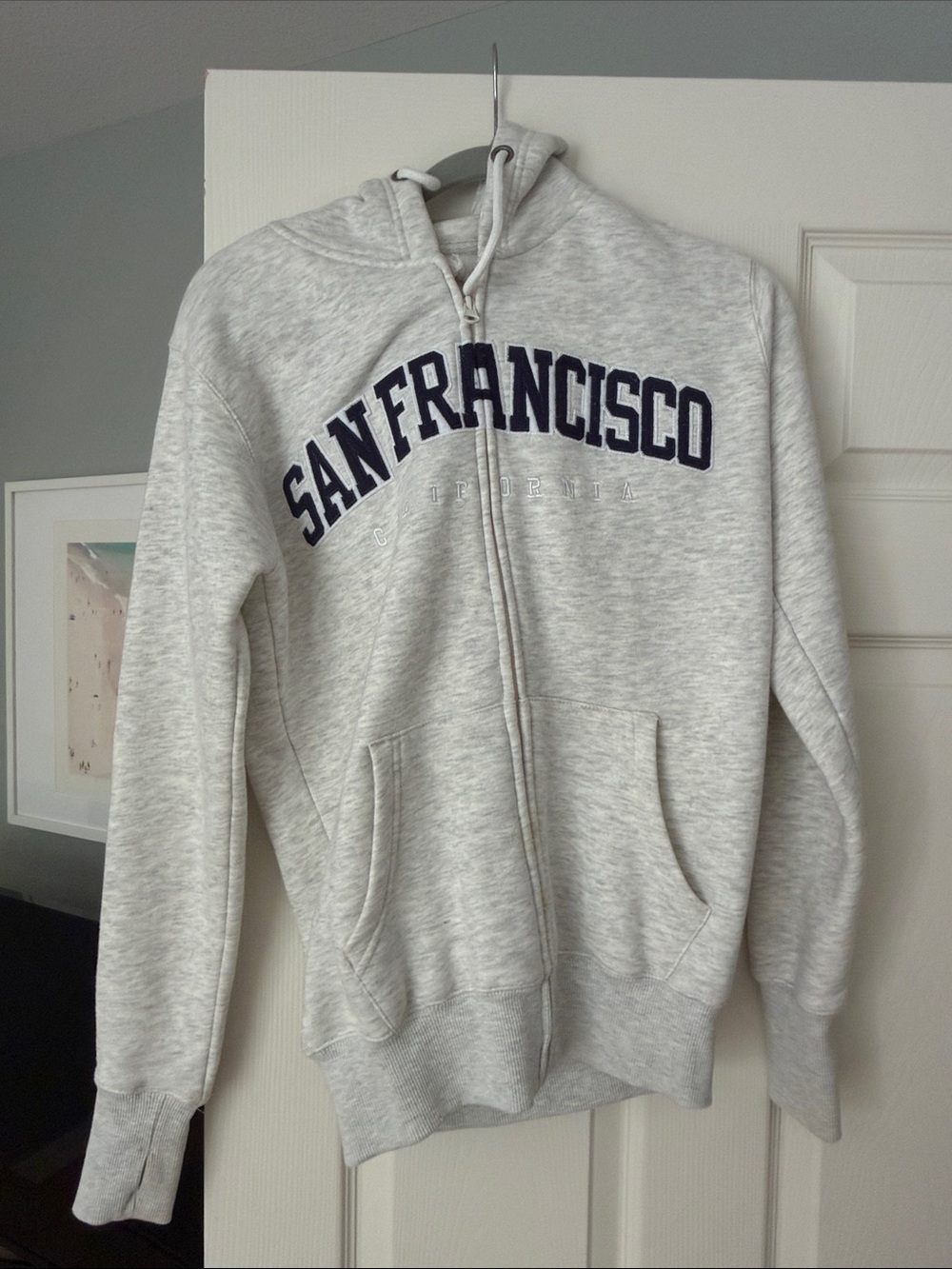 Light Gray San Francisco Zip-Up Hoodie for Men